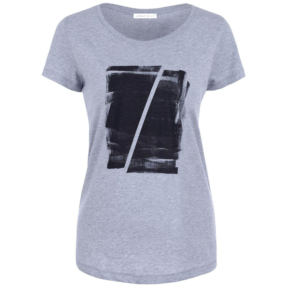 Maddox Grey Abstract Print T-shirt Front View
