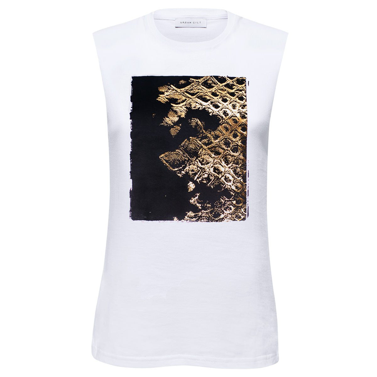Chiltern White Gold Snakeskin Print Top Front View