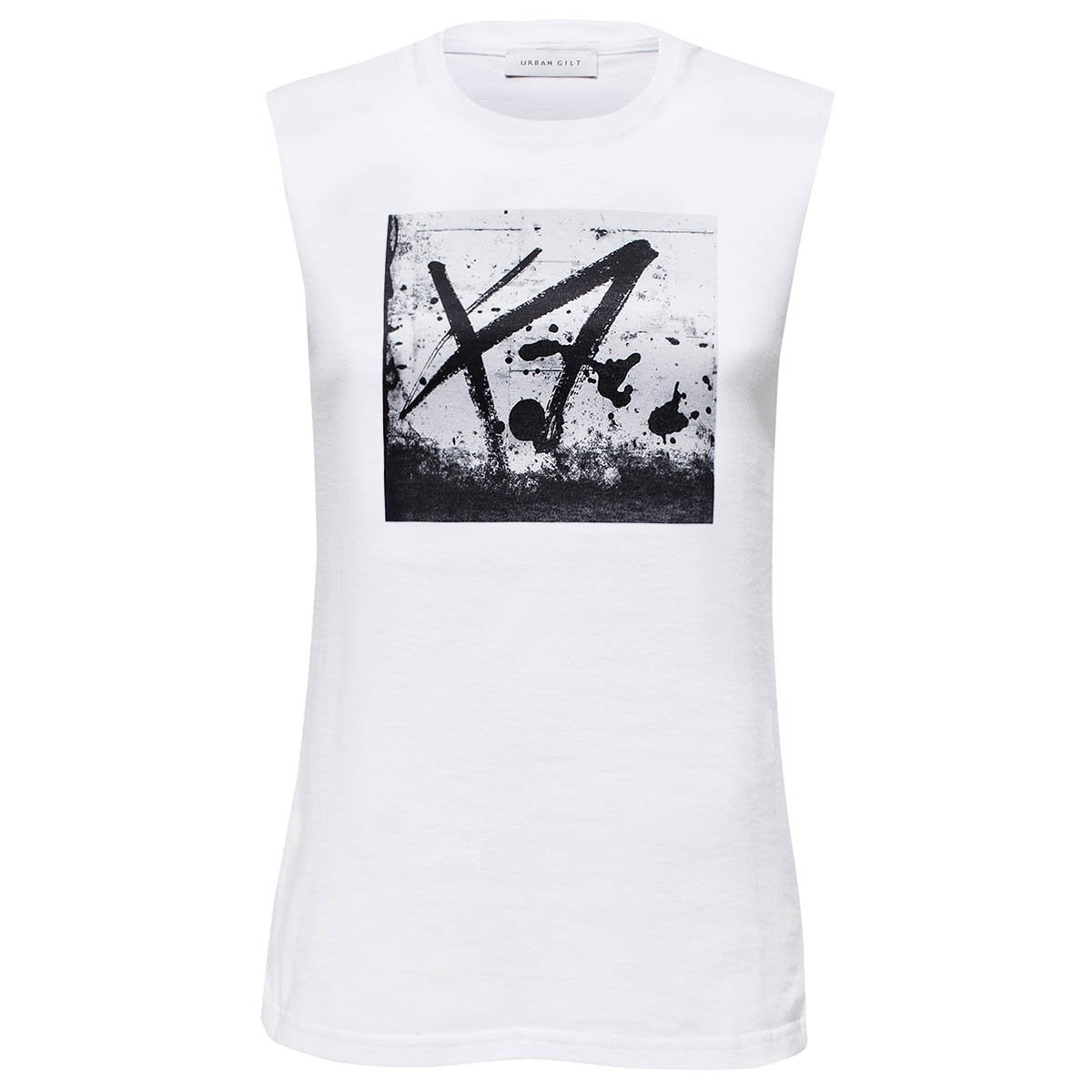 Selby White Graffiti Print Top Front View